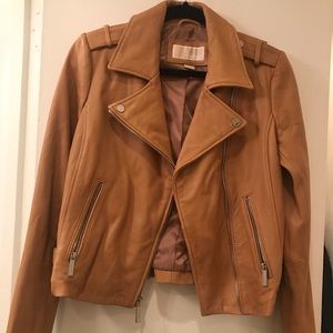 MICHAEL Michael Kors Camel Colored Leather Jacket